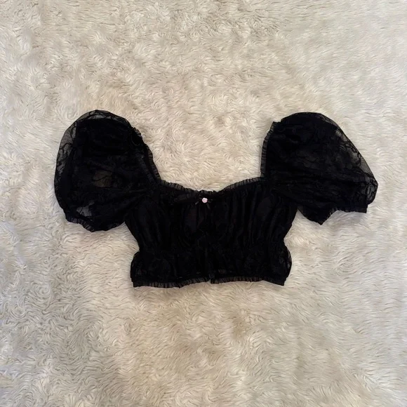 NWT For Love and Lemons Belle Longline Bra in Black - Size Small - Picture 4 of 7